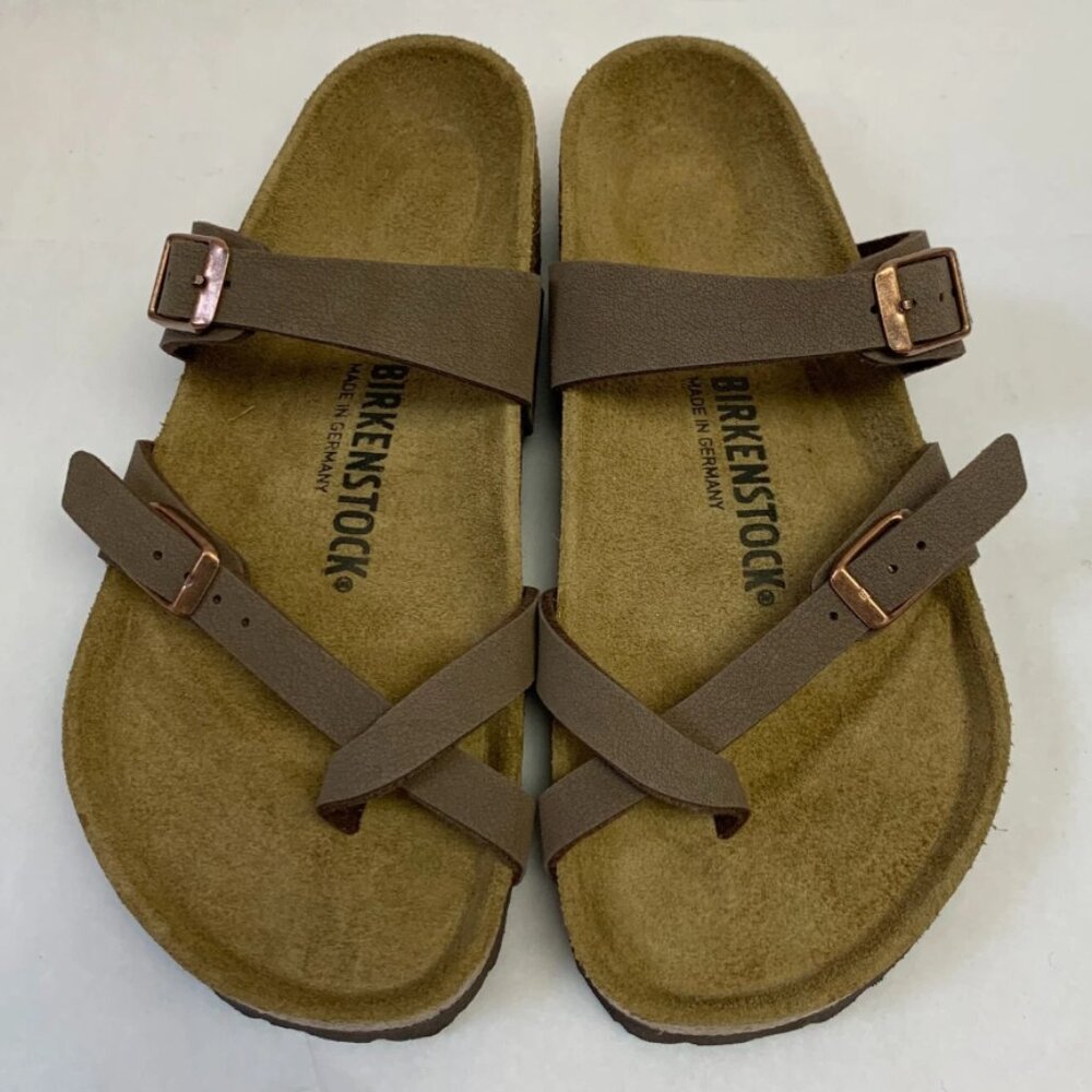 Birkenstock Mayari Mocha Leather Sandals 39 Narrow
